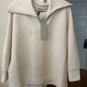 NWT Sweaty Betty  Radiant Half Zip Sweatshirt Size Large in Oatmeal